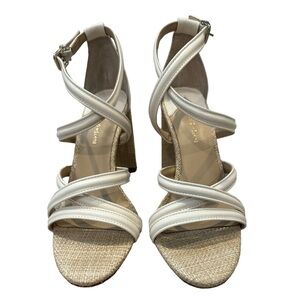 Women's Antonio Melani Gemy Sweet Cream Strappy Block Heel Dress Sandal 8M